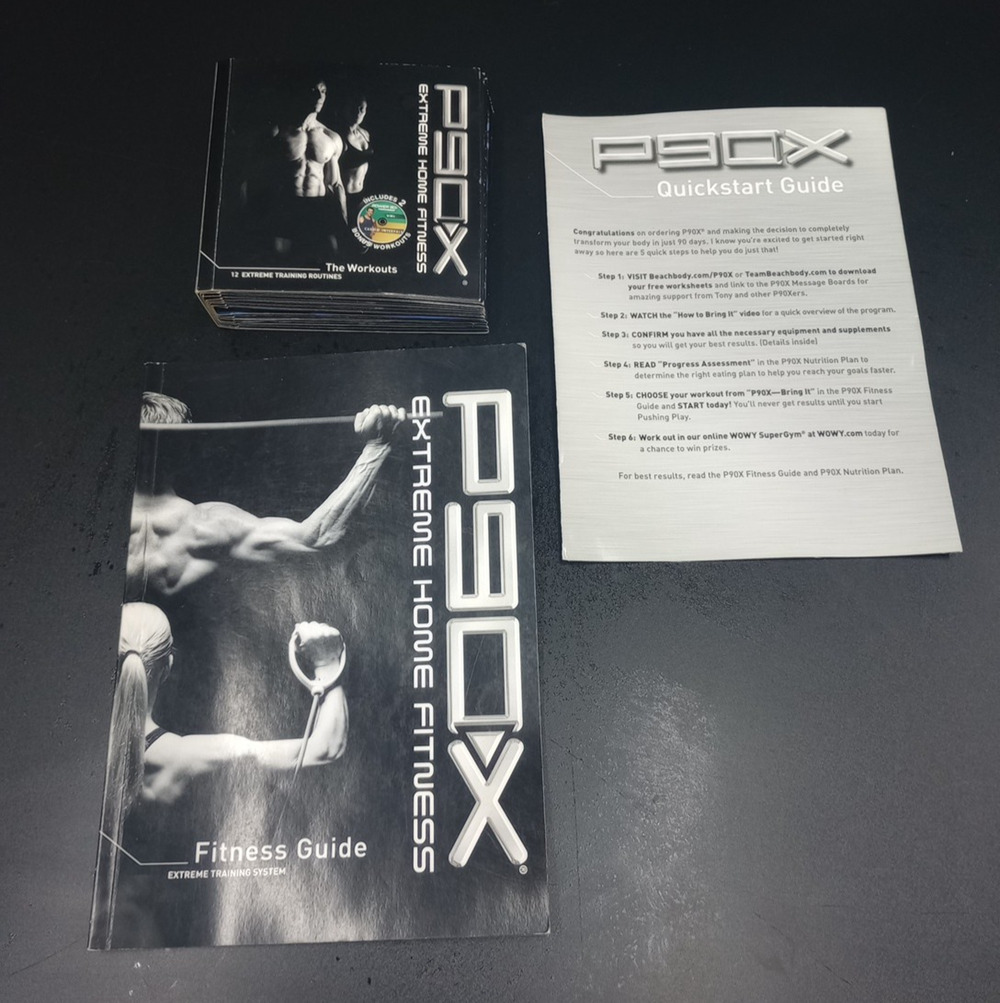 P90X Extreme Home Fitness Workout 12 DVD Set and fitness guide